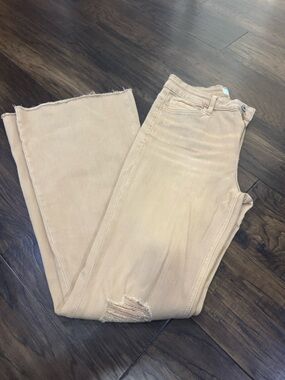 Vervet High-Rise Beige Wide-Leg Jeans - Casual Women's Jeans